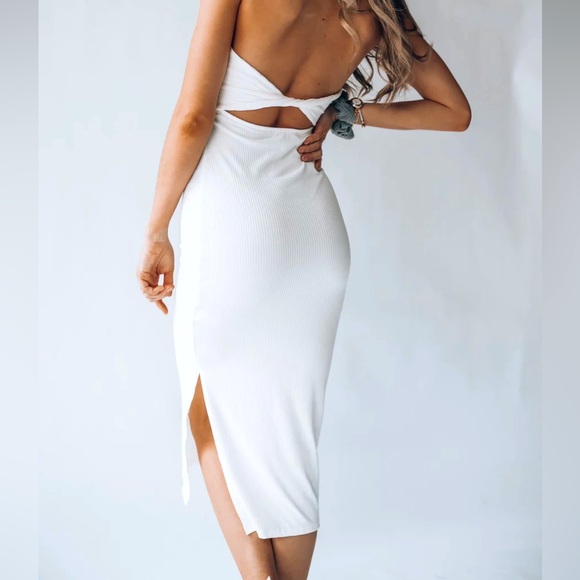 NWT Aloha Ribbed Cutout Halter Dress - Picture 4 of 5